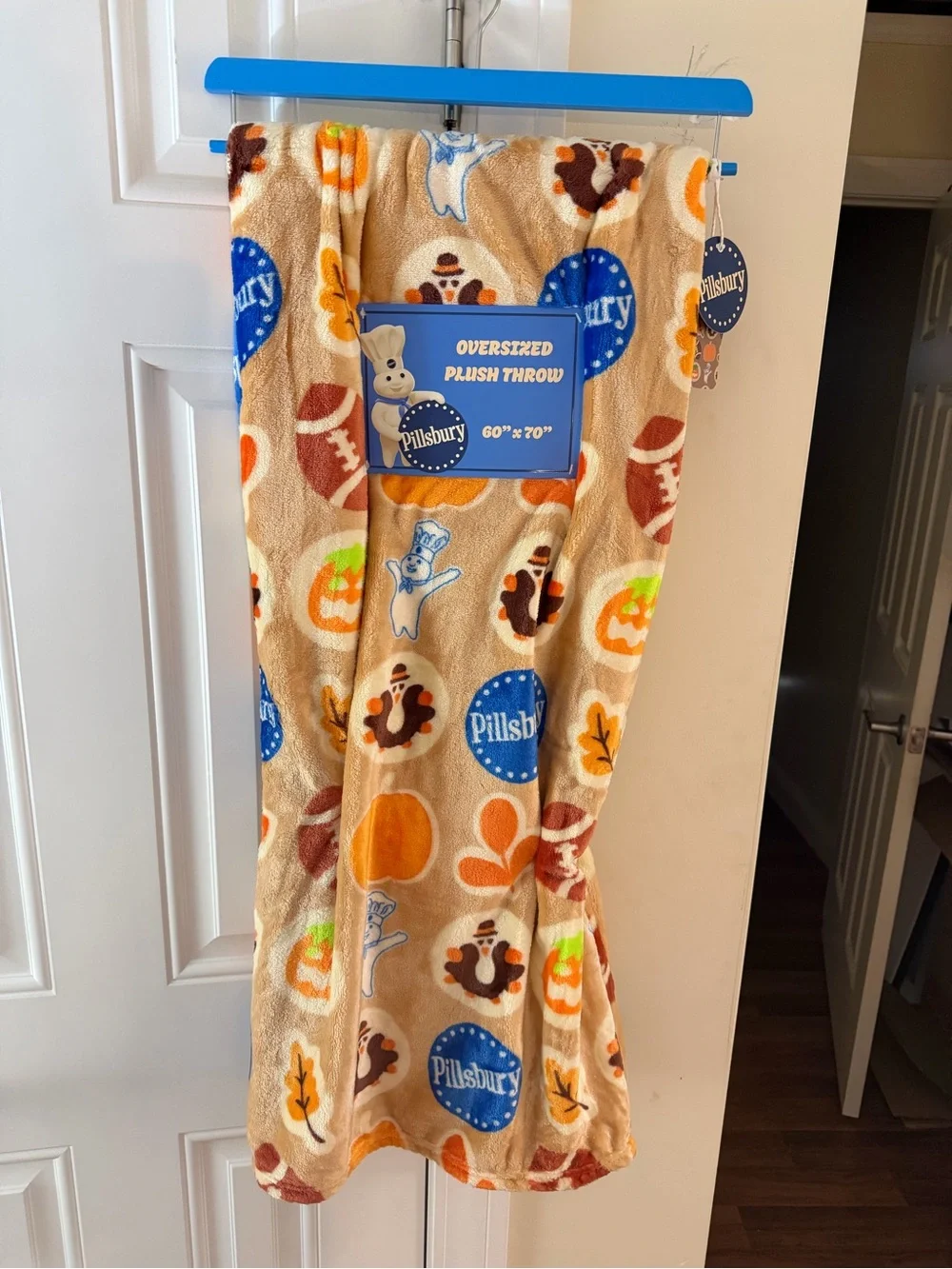 Pillsbury Fall Cookie & Football Oversized Plush Throw Blanket